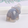1.5 Inch Hand Carved Grey Agate Stone Elephant Crystal Animal Figurines
