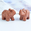1.5 Inch Hand Carved Gold Sandstone Elephant Crystal Animal Figurines