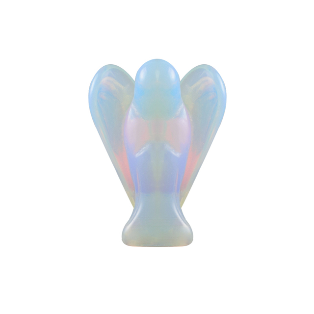 1.5 Inch Opalite Stone Small Carved Crystal Angel Figurine