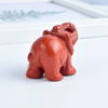 1.5 Inch Hand Carved Red Jasper Stone Elephant Crystal Animal Figurines