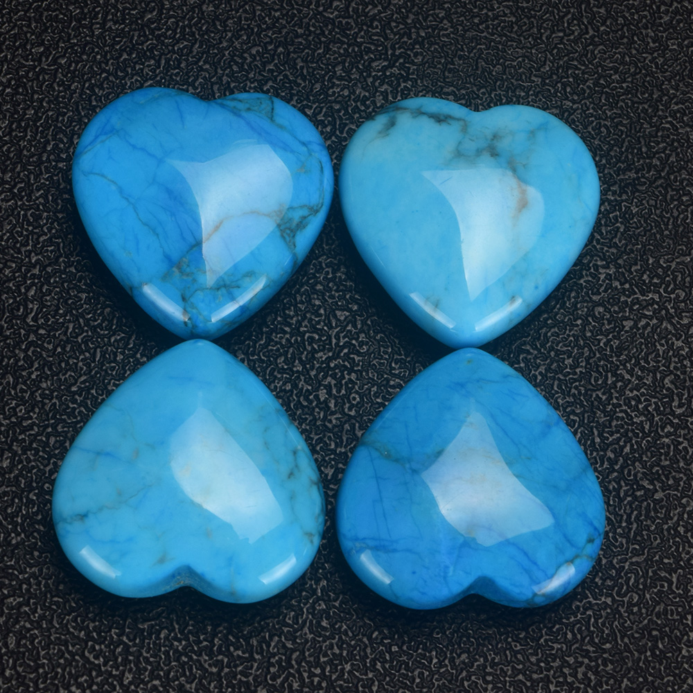 20mm 30mm 35mm Turquoise Heart Shape Gemstone Beads Natural Turquoise Crystal Hearts